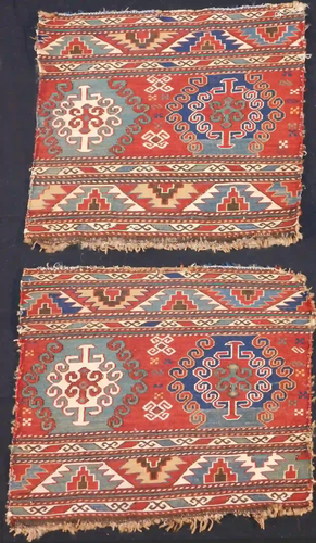 2 Sumak Mafrash sides. Caucasus. Antique, around 120 -