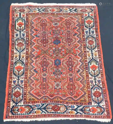 Hamadan Persian carpet. Iran. Antique, around 80 - 120