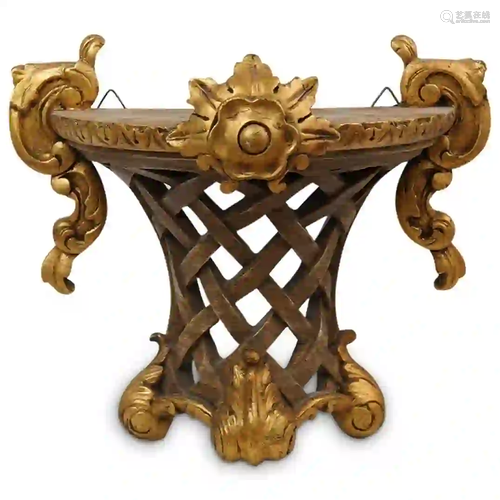 Ornate Gilt Wood Woven Bracket