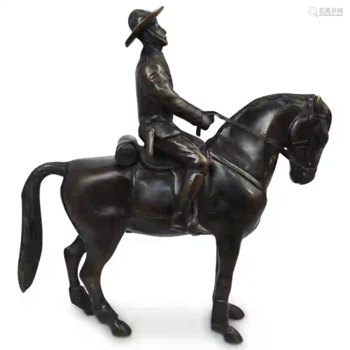 Horse Rider Bronze Statue