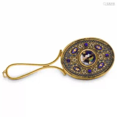 Gilt Filigree Hand Held Mirror