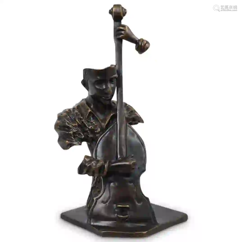 Bronze Cello Player Statue