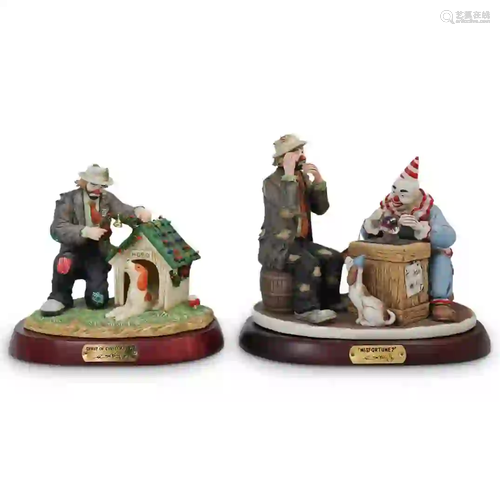 Pair of Emmett Kelly Jr. Porcelain Clown Statues