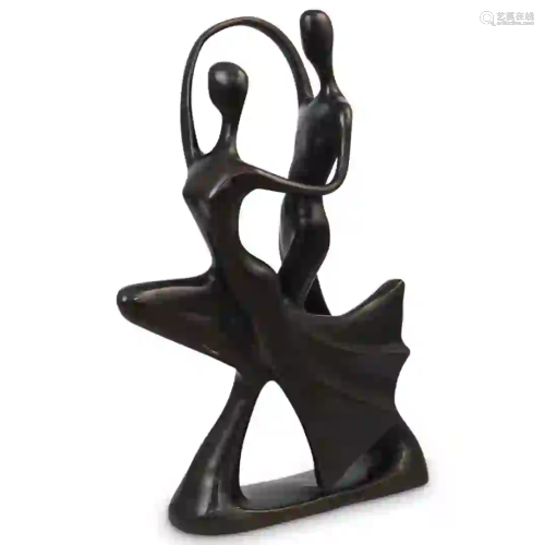Figural Bronze Tango Dancing Statue