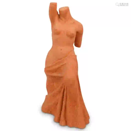 Vintage Terracotta Nude Sculpture