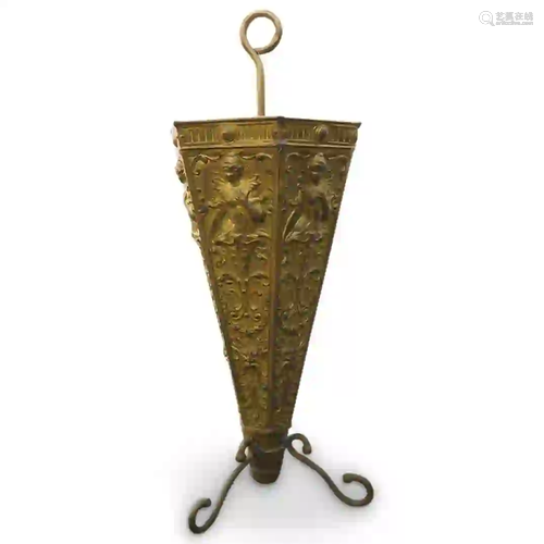 Brass Art Nouveau Umbrella Holder