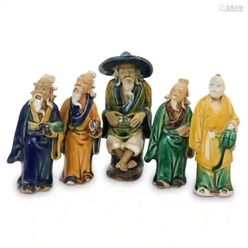 (5 Pc) Chinese Ceramic Figurine Collection
