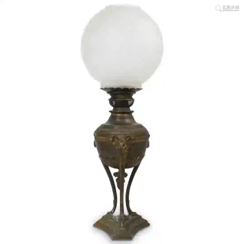 Neoclassical Bronze Ram Lamp