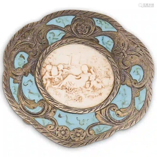 Sterling Silver Cameo Compact Case