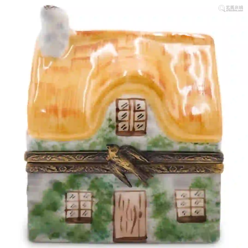 Limoges Porcelain House Pill Box