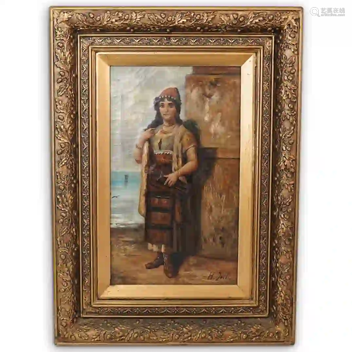 Antique H. Jolli Oil On Canvas Painting