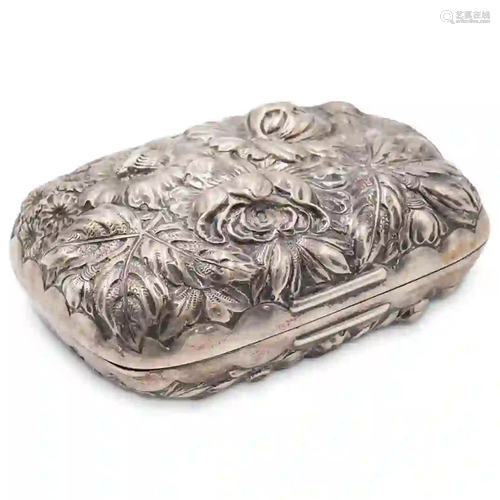 Sterling Silver Repousse Trinket Box