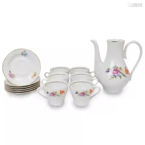 (13 Pc) Jlmenau Henneberg Porcelain Tea Set