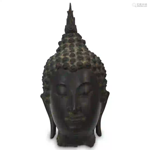Sukhothai Style Bronze Buddha Bust