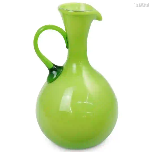 Green Murano Glass Pitcher