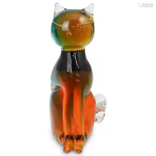Amber Art Glass Cat