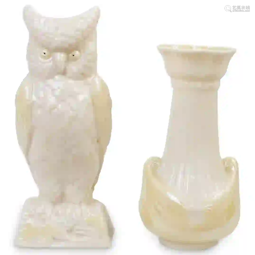 (2 Pc) Belleek Porcelain Vase Grouping