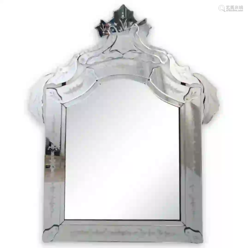 Etched Venetian Glass Mirror