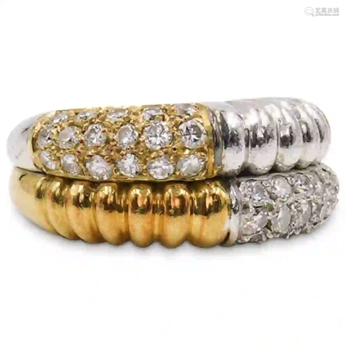 18K Gold & Diamond Two Tone Ring