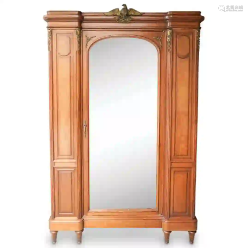 Large Federalist Style Mirrored Armoire