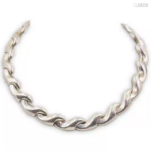 Mexican Sterling Silver Modernist Necklace