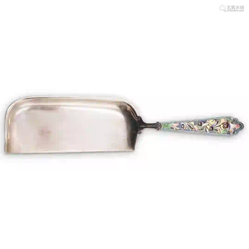 Gorham Sterling & Enamel Cake Spatula