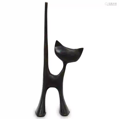 Fernando Botero Style Bronze Cat