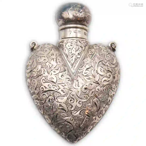 Sterling Silver Repousse Perfume Bottle