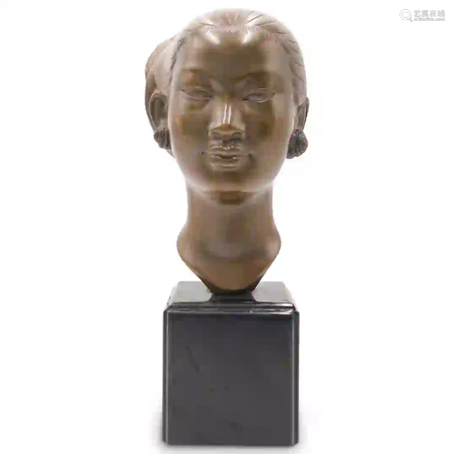 Japanese Figural Bronze Bust