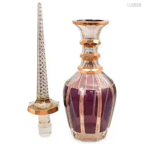 Moser Gilt Glass Decanter