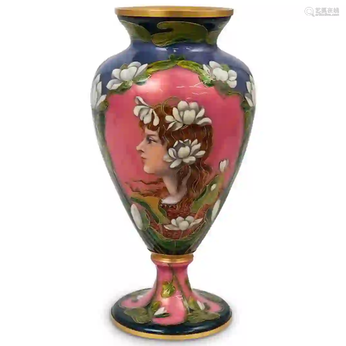 Art Nouveau Enameled Vase