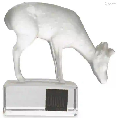 Lalique Crystal Deer Figurine