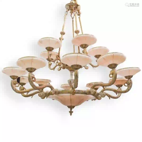 Monumental Alabaster Chandelier