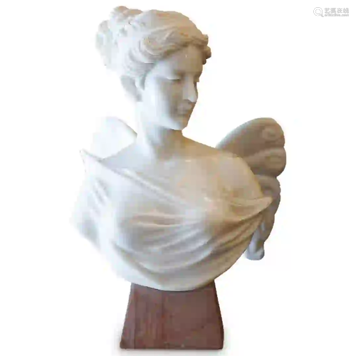 Marble Carved Angel Bust