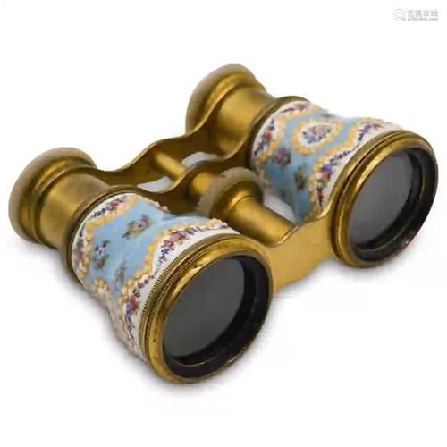 Brass and Enamel Opera Binoculars