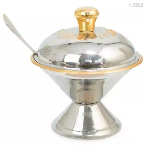 Judaic Silver Toned Condiment Dish