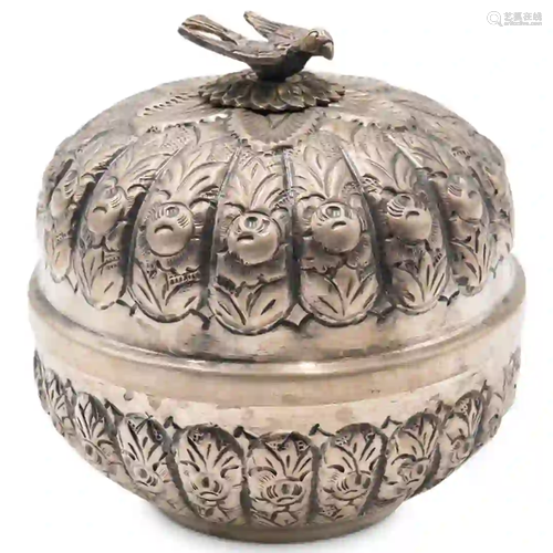 Silver Repousse Trinket Box