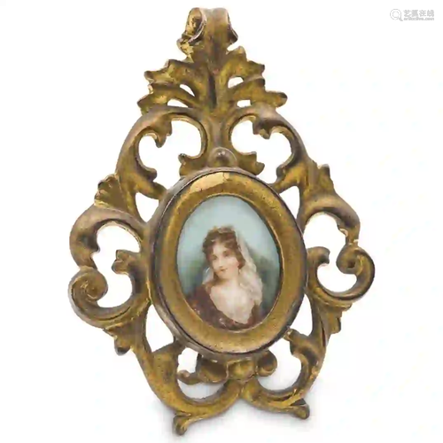 Antique Framed Portrait Plaque