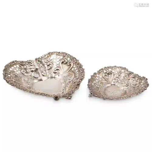 Pair of Gorham Reticulated Sterling Silver Trays