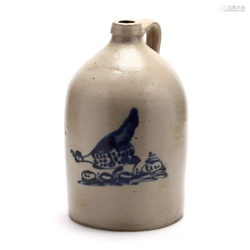 Albany, NY Stoneware Jug with Bird