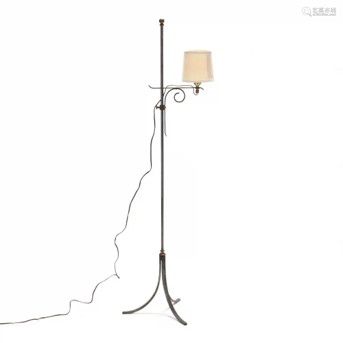 Colonial Style Steel and Brass Floor Lamp