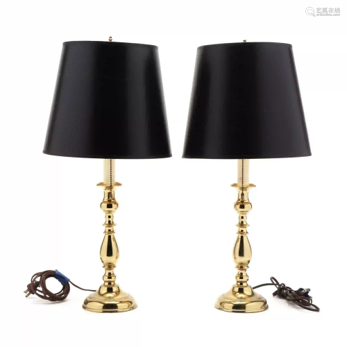 Virginia Metalcrafters, Pair of Brass Table Lamps