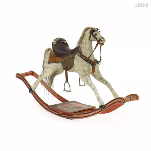 Antique Carved and Painted Rocking Horse