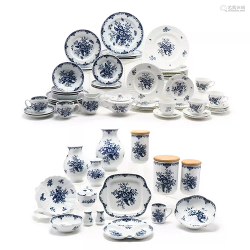 An Assembled Set of Royal Worcester Blue & White China