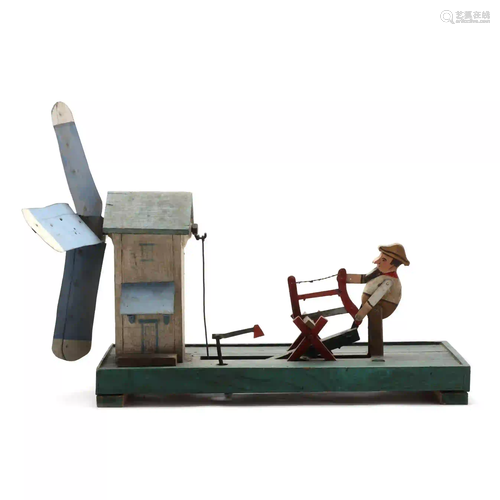 Folk Art Whirligig of a Lumberjack