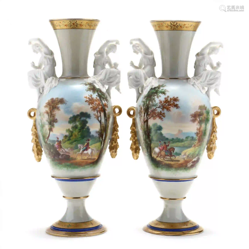 Near Pair of Henri Ardant & Co. Limoges Porcelain Vases