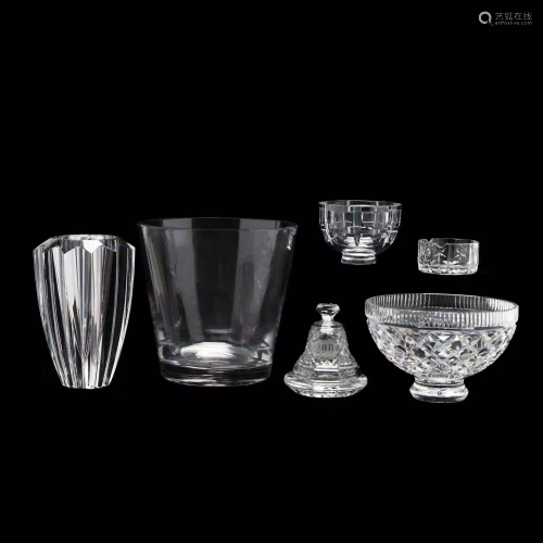 Six Pieces of Cut Glass Crystal, including Orrefors,