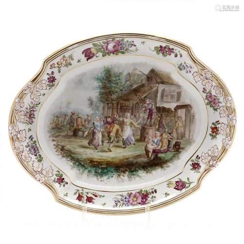 Large Creil-Montereau Faience Platter