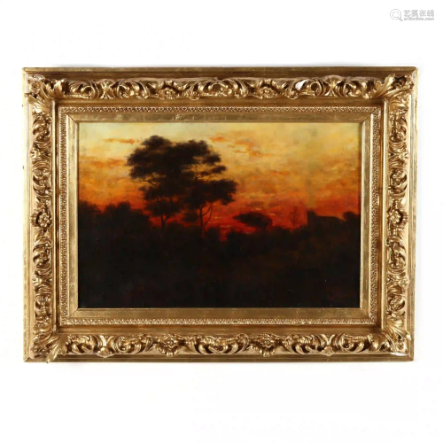 Carl Kahler (Austrian 1856-1906), Sunset Landscape