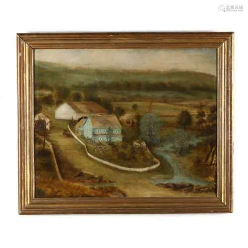 Antique Landscape Painting of Berks County,